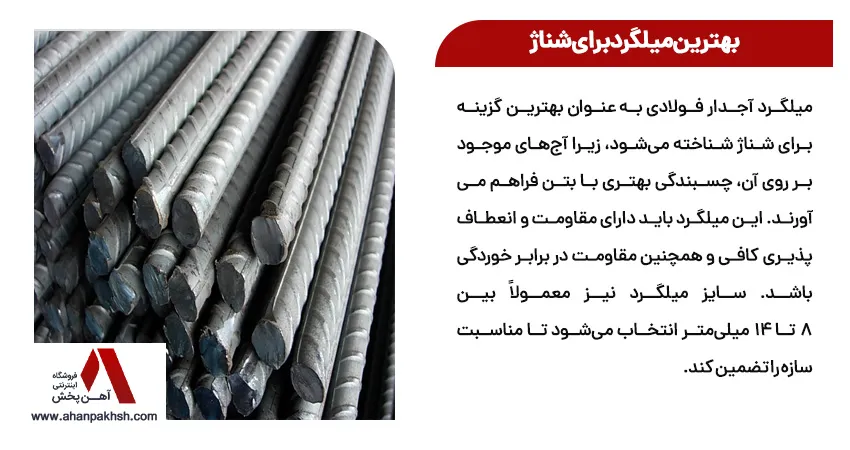 بهترین میلگرد برای شناژ