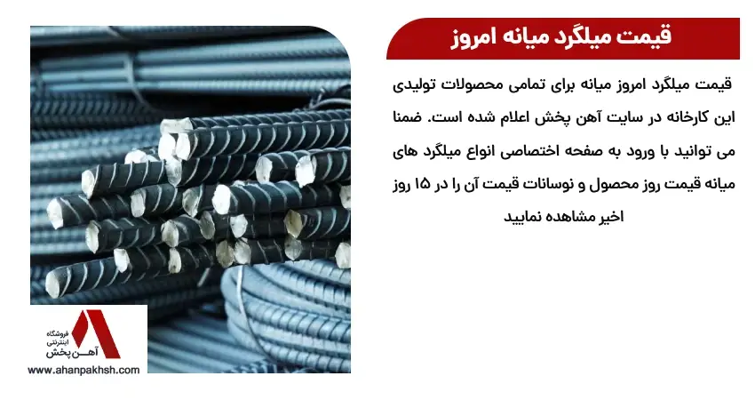  قیمت میلگرد میانه امروز