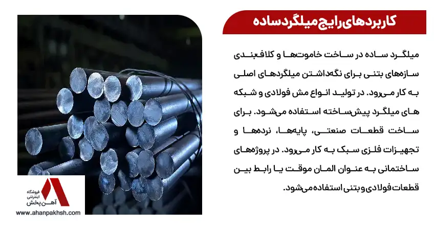 کاربردهای رایج میلگرد ساده