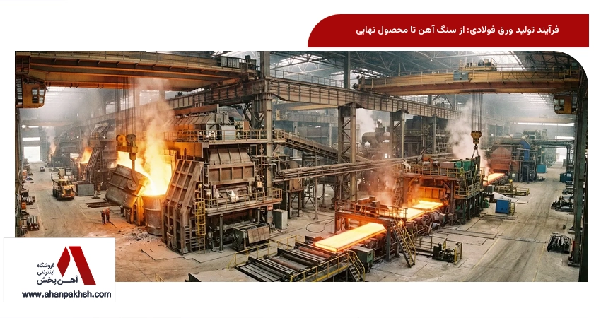 فرآیند تولید ورق فولادی: از سنگ آهن تا محصول نهایی