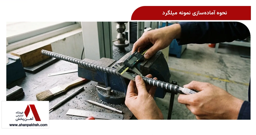 نحوه آماده‌سازی نمونه میلگرد